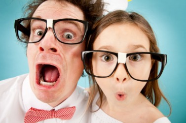 A man and girl acting peculiar. A man and girl acting peculiar.