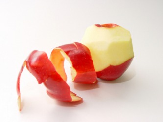 An apple peel. An apple peel.