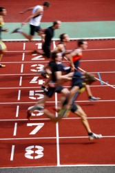 Runners on a racetrack. Runners on a racetrack.