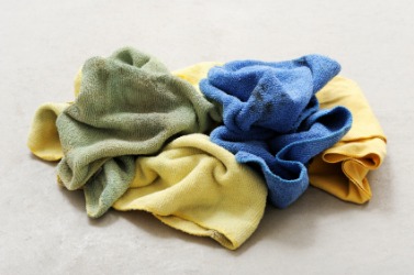 A pile of rags. A pile of rags.
