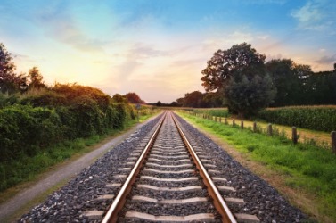 Railroad tracks. Railroad tracks.