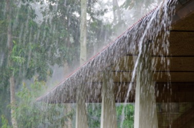 Rain falling on a roof. Rain falling on a roof.