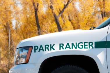 The truck of a park ranger. The truck of a park ranger.