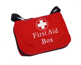 A first aid kit bearing the emblem of the Internation Red Cross. A first aid kit bearing the emblem of the Internation Red Cross.