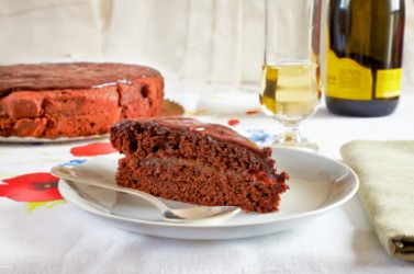 A slice of Sacher torte. A slice of Sacher torte.