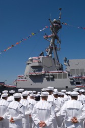 A group of sailors on the deck of their ship. A group of sailors on the deck of their ship.