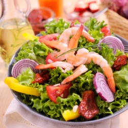 A large shrimp salad. A large shrimp salad.