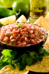 A bowl of delicious salsa. A bowl of delicious salsa.