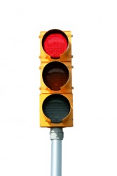 This red traffic light is a signal to stop. This red traffic light is a signal to stop.