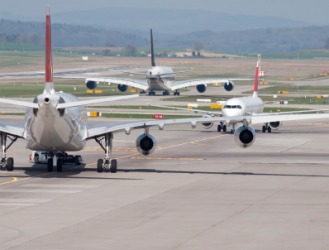 Taffic jam on a taxiway. Taffic jam on a taxiway.