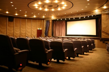 An empty movie theater. An empty movie theater.