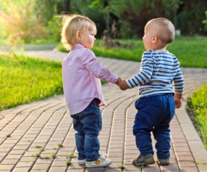 A pair of cute toddlers. A pair of cute toddlers.