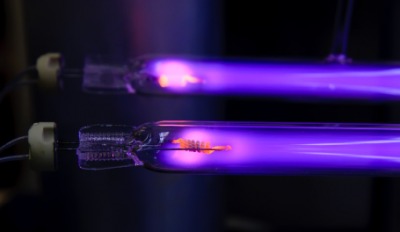 A pair of ultraviolet lamps. A pair of ultraviolet lamps.