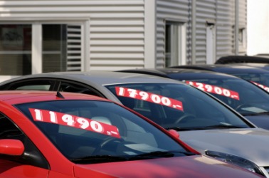 A row of used cars. A row of used cars.