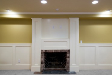 A room with white wainscoting. A room with white wainscoting.