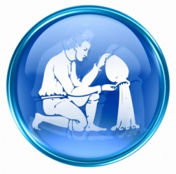 The symbol for Aquarius is the Water Bearer. The symbol for Aquarius is the Water Bearer.