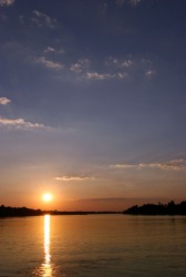 Sunset over the Zambezi River. Sunset over the Zambezi River.