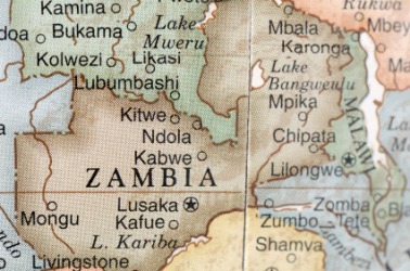 A map of Zambia. A map of Zambia.