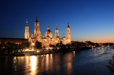 Night scene in Zaragoza. Night scene in Zaragoza.