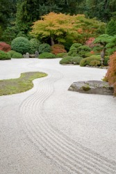 A tranquil Zen garden. A tranquil Zen garden.
