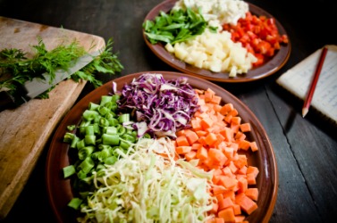 A vegetarian eats no meat. A vegetarian eats no meat.