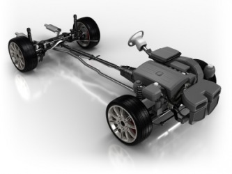A car chassis. A car chassis.