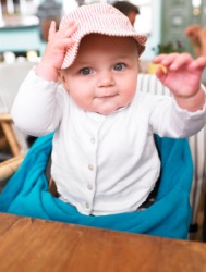 This high chair will hold a baby in check. This high chair will hold a baby in check.