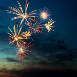 The flare of fireworks. The flare of fireworks.