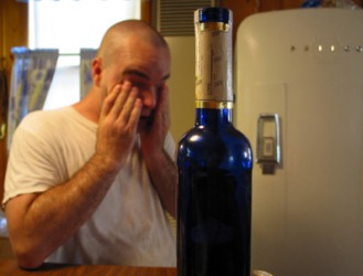 This man has a hangover. This man has a hangover.
