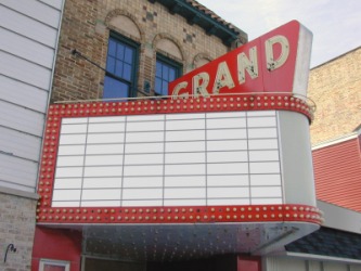 A blank movie theater marquee. A blank movie theater marquee.