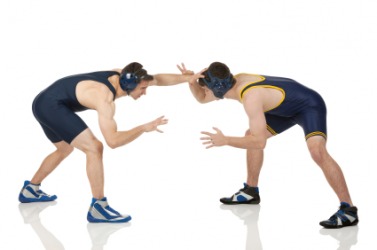 Two men exhibiting their masculinity. Two men exhibiting their masculinity.
