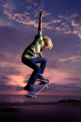 The ollie at sunset. The ollie at sunset.