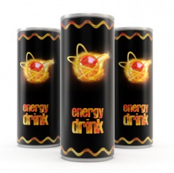 Three energy drinks. Three energy drinks.