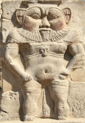 A statue of the god Bes. A statue of the god Bes.