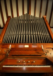 A small church organ. A small church organ.