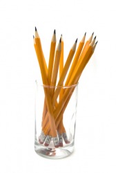 Pencils in a glass. Pencils in a glass.