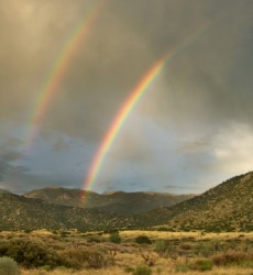 A beautiful double rainbow. A beautiful double rainbow.