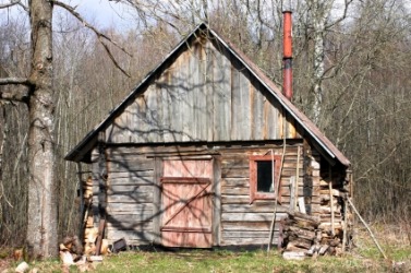 A shack in the woods. A shack in the woods.