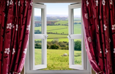 An open window provides ventilation. An open window provides ventilation.