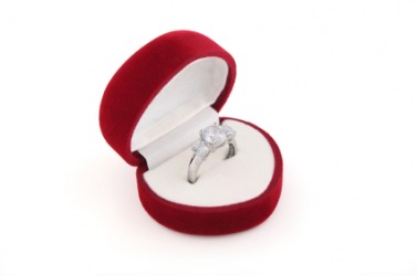 A bijou in a red box. A bijou in a red box.