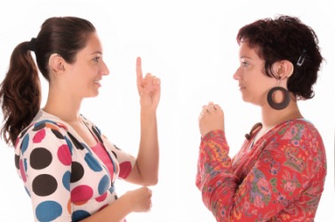 Sign language is used by people who are deaf. Sign language is used by people who are deaf.