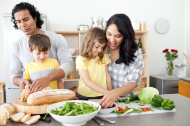 Cooking together is a part of family life. Cooking together is a part of family life.