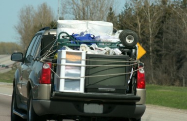 A truck carrying a full load. A truck carrying a full load.