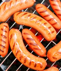 Wieners on the grill. Wieners on the grill.
