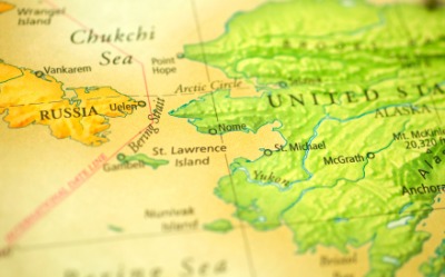 Beringia was a land bridge connecting Russia and Alaska. Beringia was a land bridge connecting Russia and Alaska.