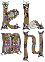 Celtic style illuminated letters. Celtic style illuminated letters.