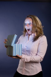This woman has discovered something nice. This woman has discovered something nice.