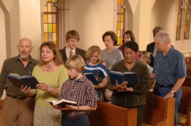 The congregation of a church. The congregation of a church.