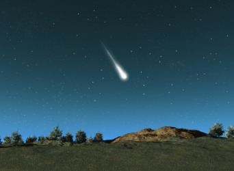 A meteor in the sky. A meteor in the sky.
