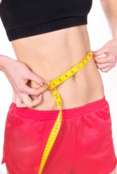 A woman's midsection. A woman's midsection.